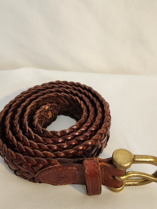 Calvin Klein Accessories - Brown Braided Leather  Belt CK